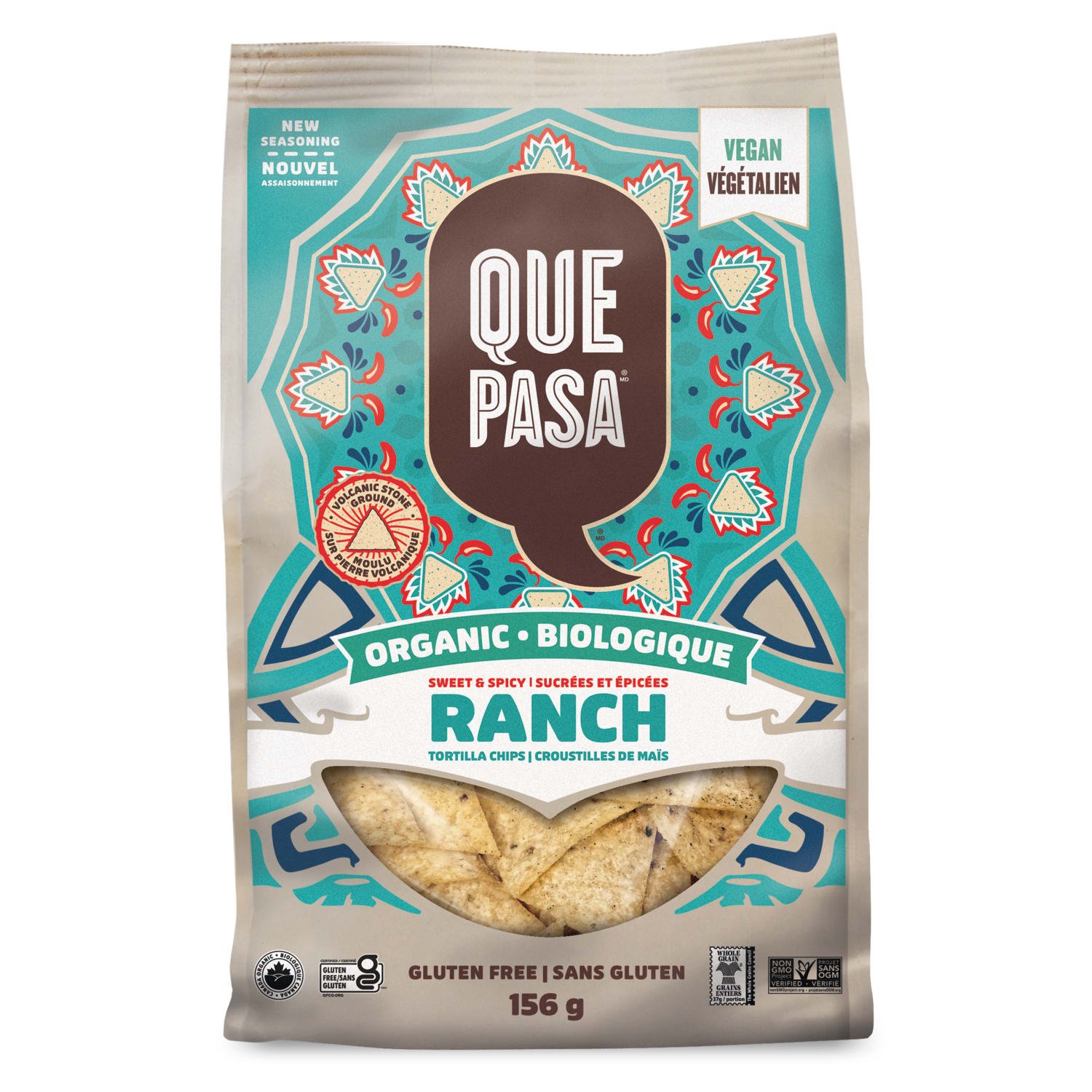 Que Pasa Organic Sweet & Spicy Ranch Tortilla Chips 156g Bag