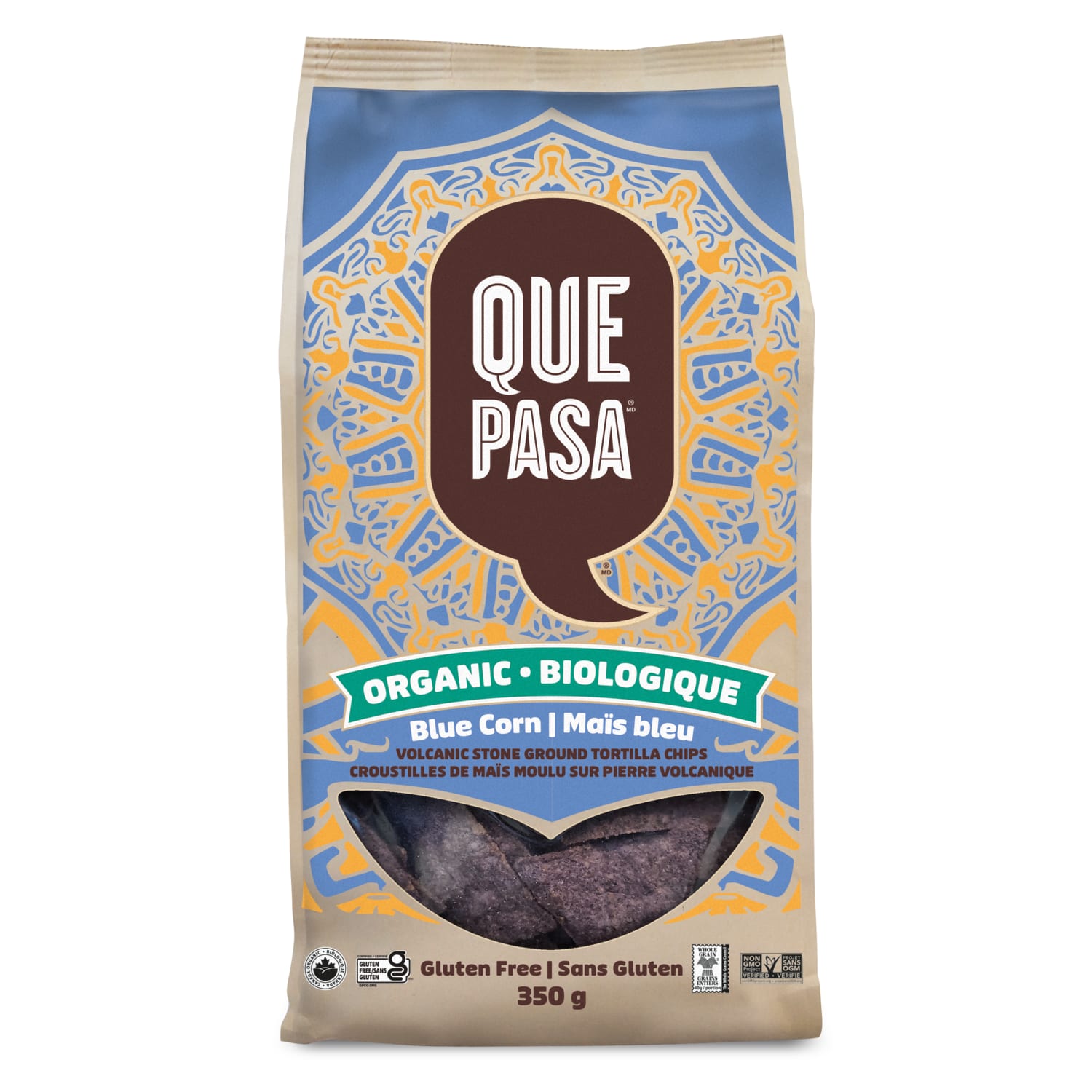 Que Pasa Organic Blue Corn Tortilla Chips 350g Bag