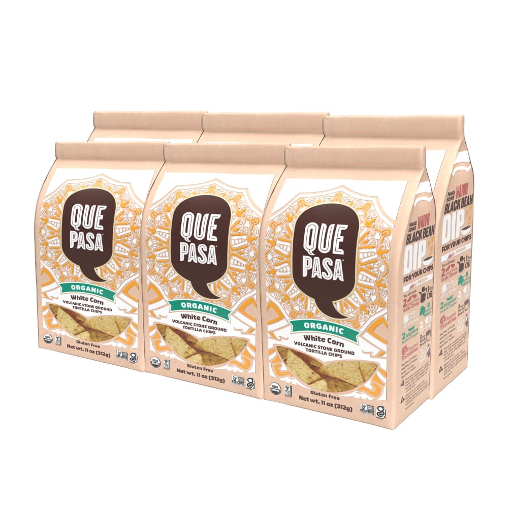 Pack of 6, Que Pasa Organic White Chips 11oz Bag