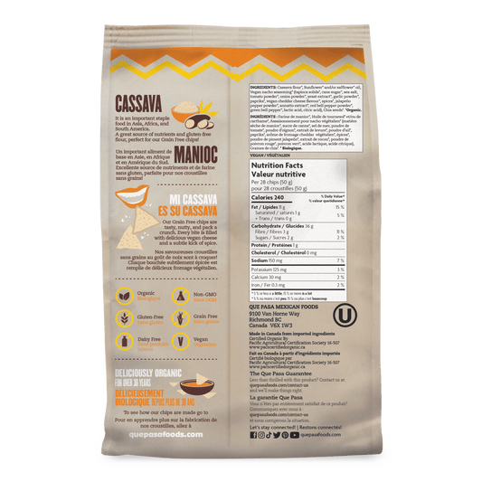 Nacho Grain Free Tortilla Chips, 142 g Sac
