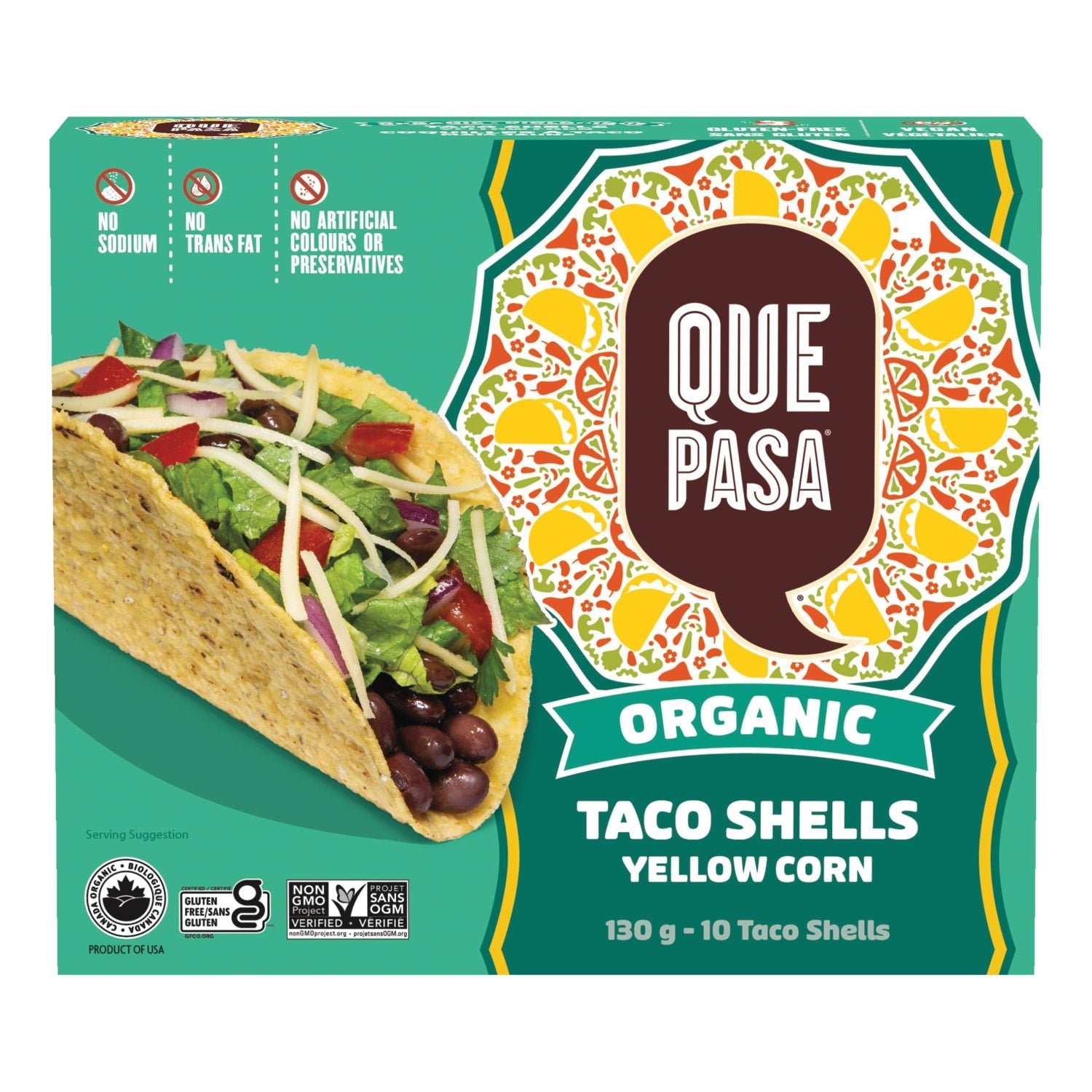 Que Pasa Organic Yellow Corn Taco Shells 130g Box