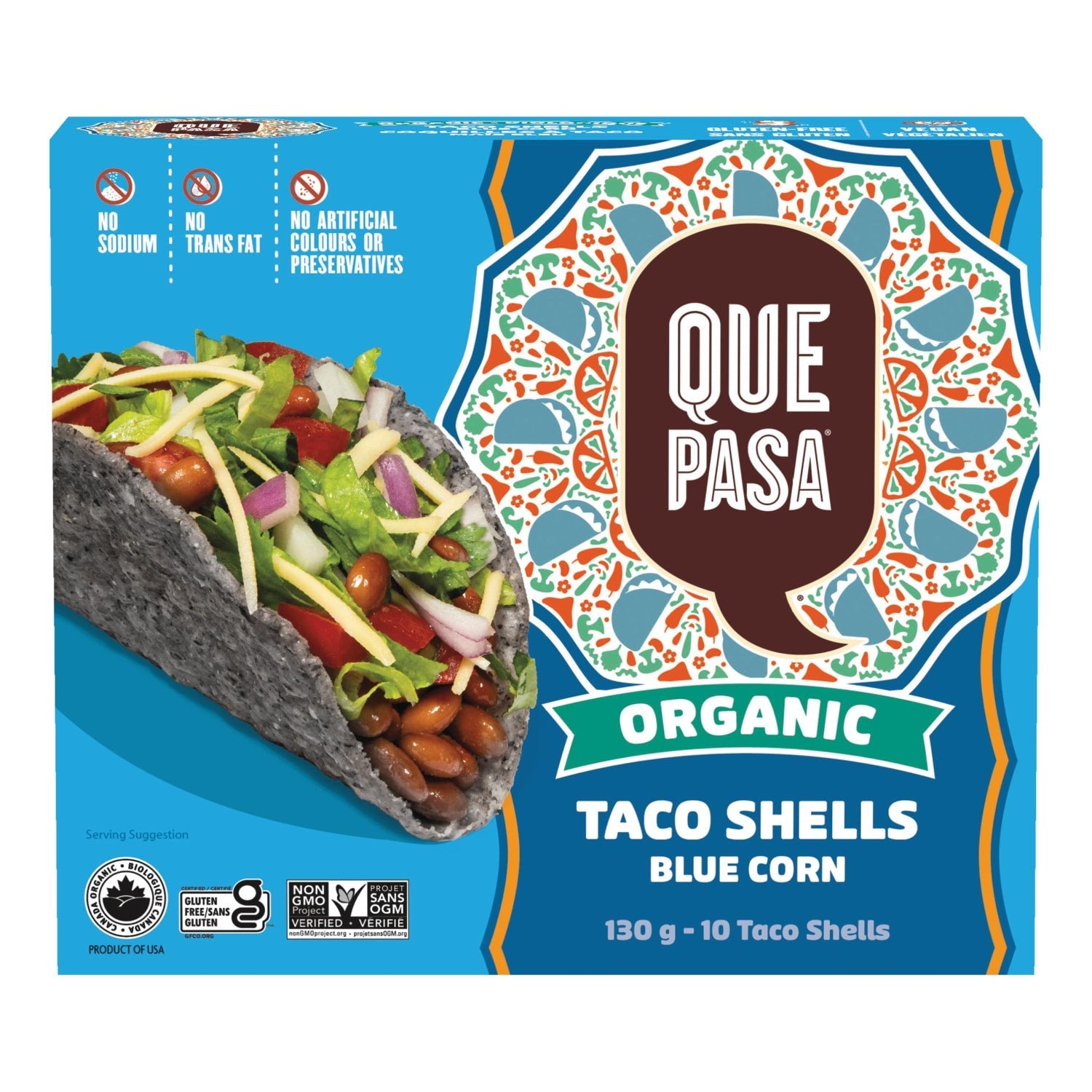 Que Pasa Organic Blue Corn Taco Shells 130g Box