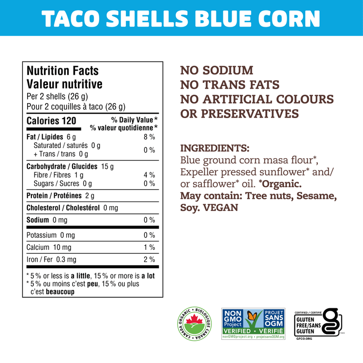 Blue Corn Taco Shells, 130 g Box