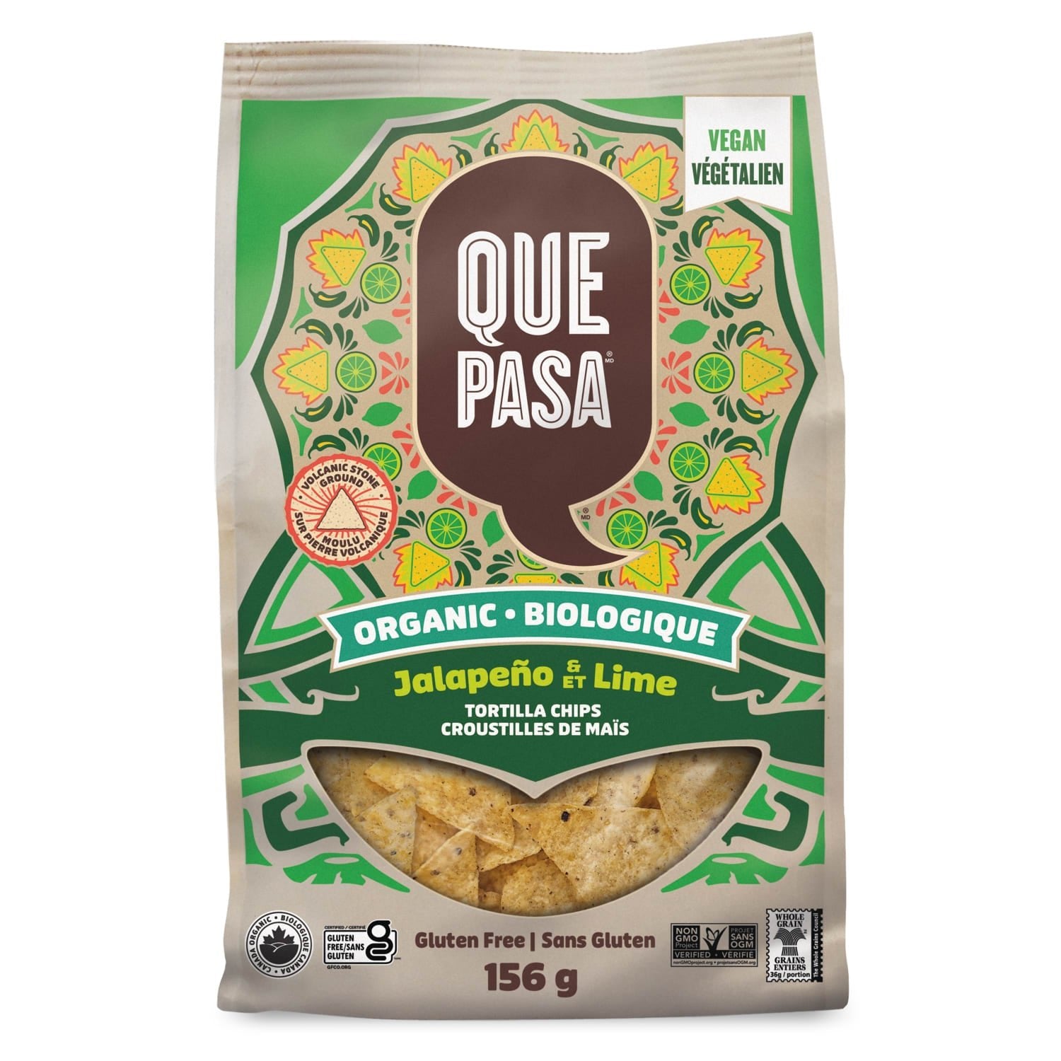 Que Pasa Organic Jalapeno & Lime Tortilla Chips 156g Bag