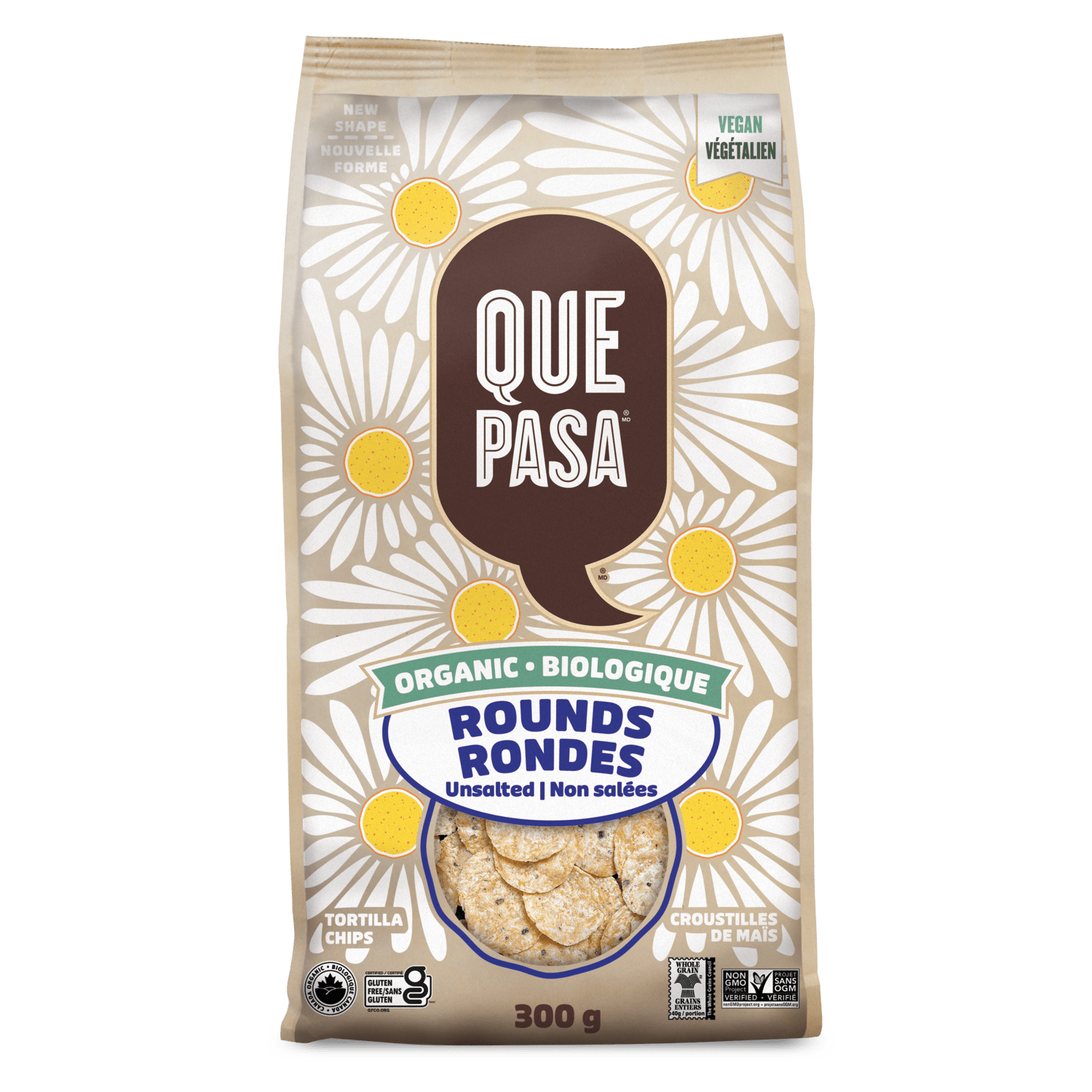 Unsalted Rounds Tortilla Chips, 300 g Bag