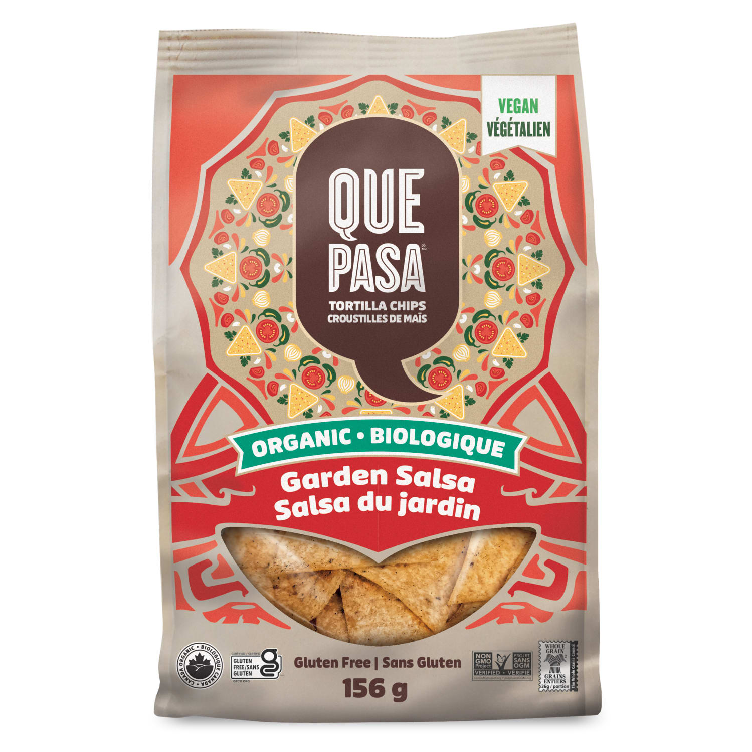 Que Pasa Organic Garden Salsa Tortilla Chips 156g Bag