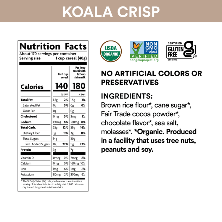 Koala Crisp Cereal, 240 oz Bulk Box