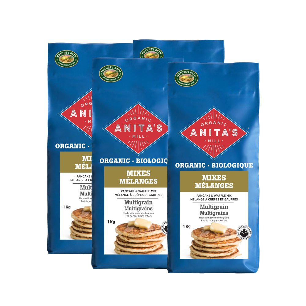 Pack of 4, Anita's Organic Mill Multigrain Pancake & Waffle Mix 1kg Bag