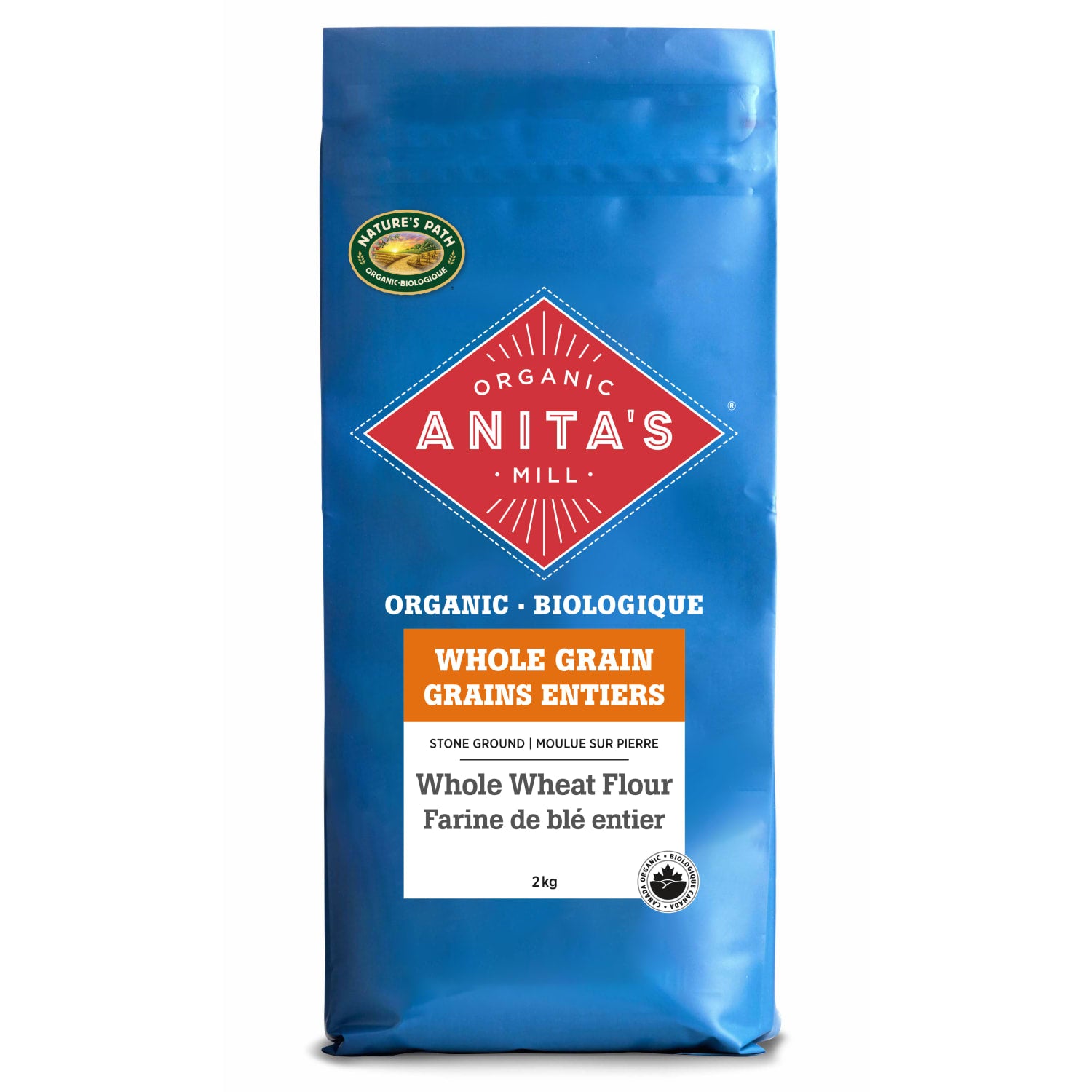 Anita's Organic Mill Whole Grain Stone Ground Whole Wheat Flour 2kg Bag