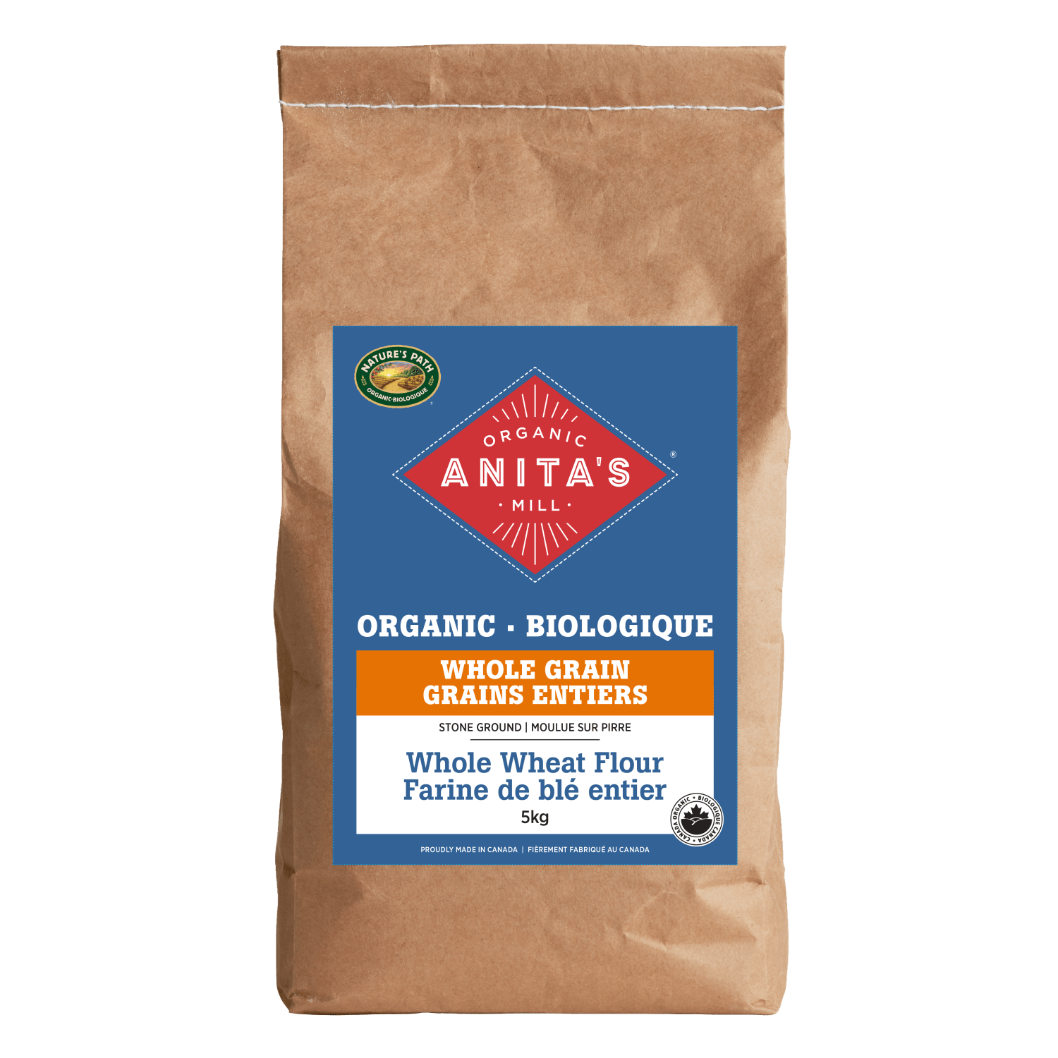 Whole Grain Stone Ground Whole Wheat Flour, 5 kg Bag