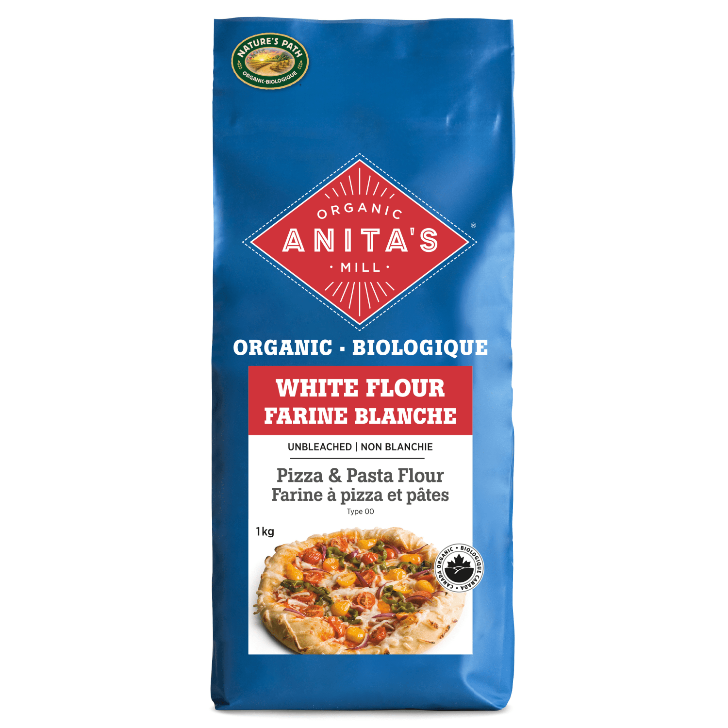 Type '00' Unbleached Pizza & Pasta White Flour, 1 kg Bag