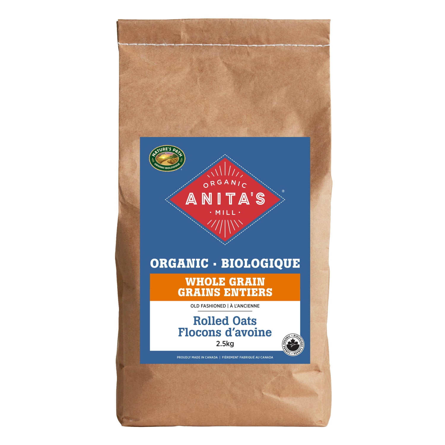 Anita's Organic Mill Whole Grain Old Fashioned Rolled Oats 2.5kg Bag