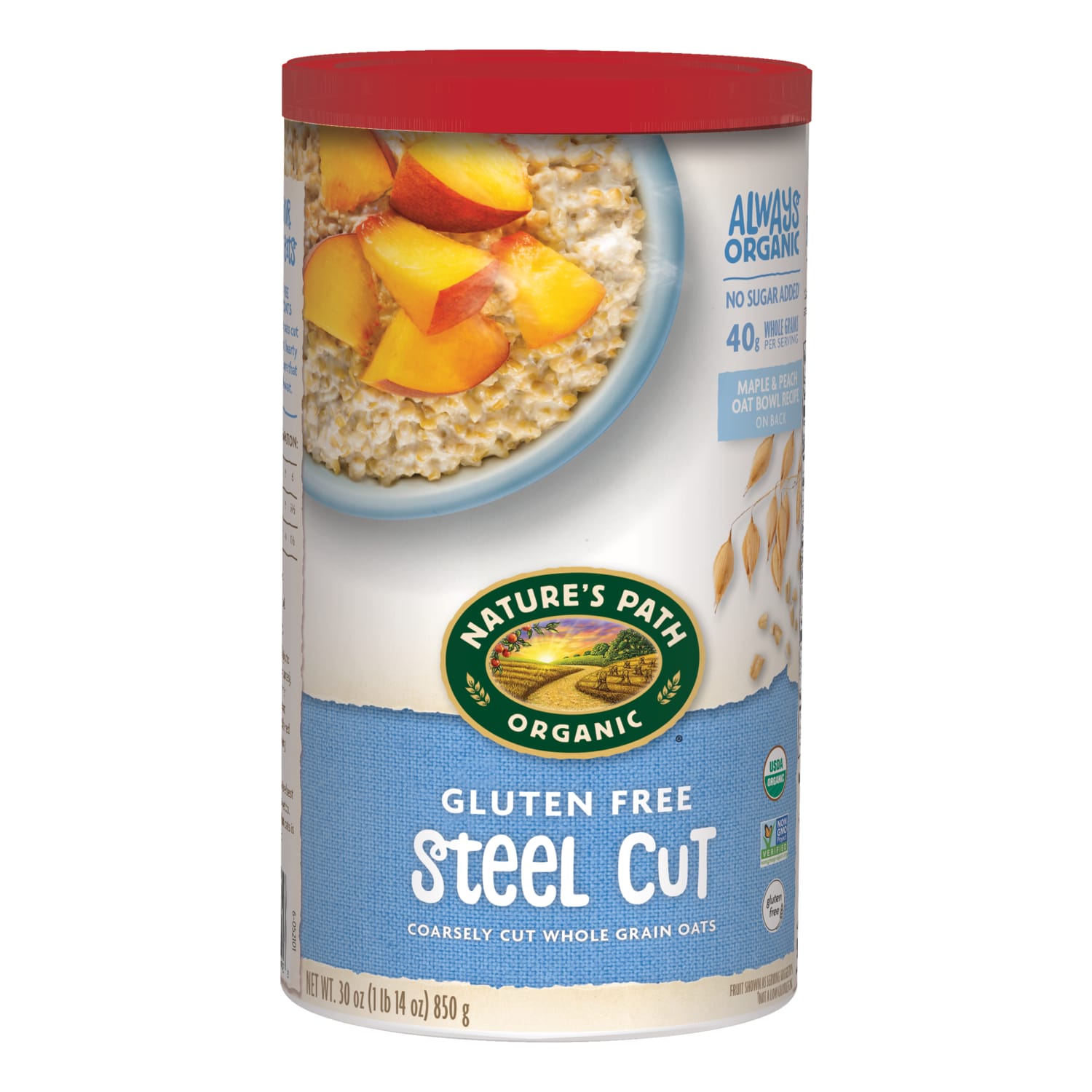 Nature's Path Organic Gluten Free Steel Cut Oatmeal 30oz Canister