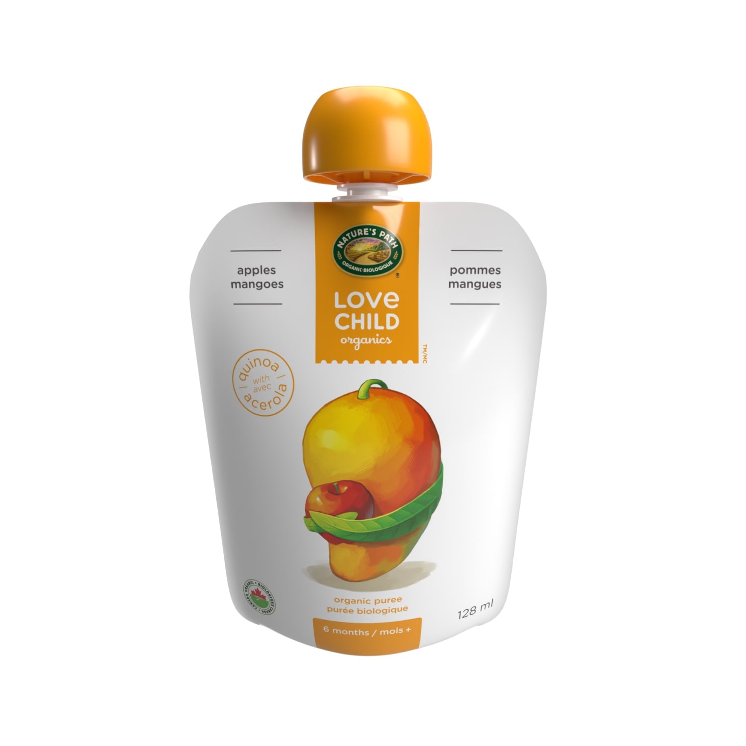 Love Child Organics Superblends Apple + Mangoes Puree 128ml Pouch