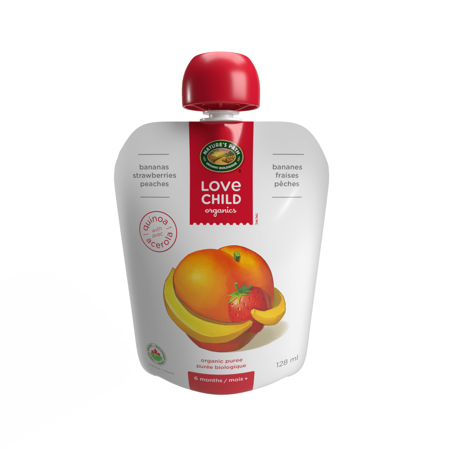 Superblends Bananas, Strawberries + Peaches Puree, 128 ml Pouch