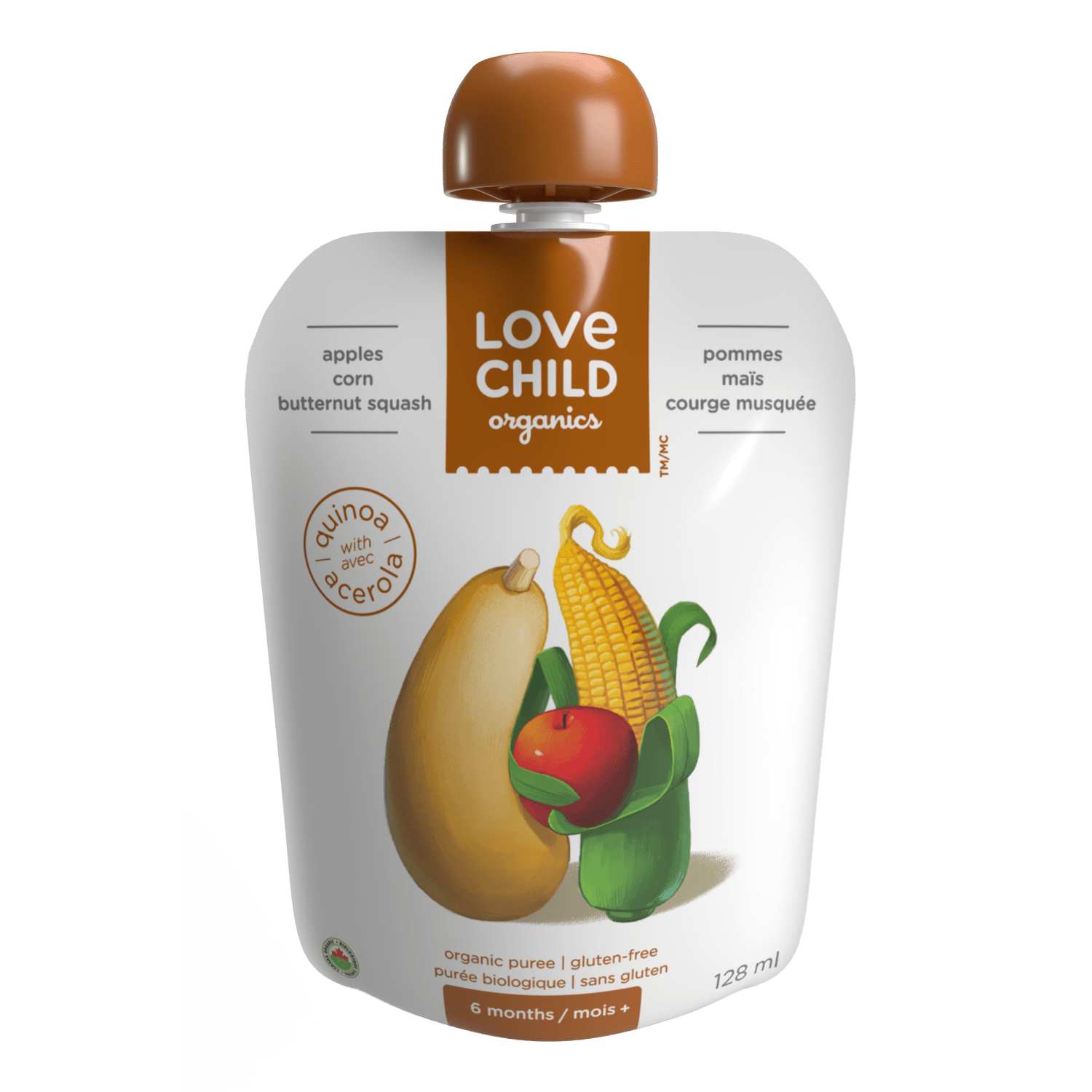 Superblends Apple, maïs + purée de courge musquée, pochette de 128 ml