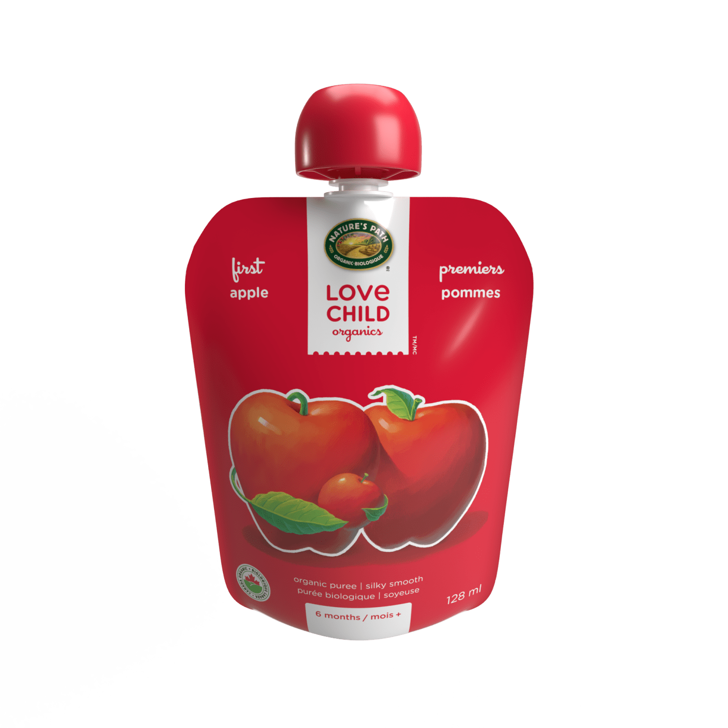 Purée de pommes simples de premières, 128 ml de pochette