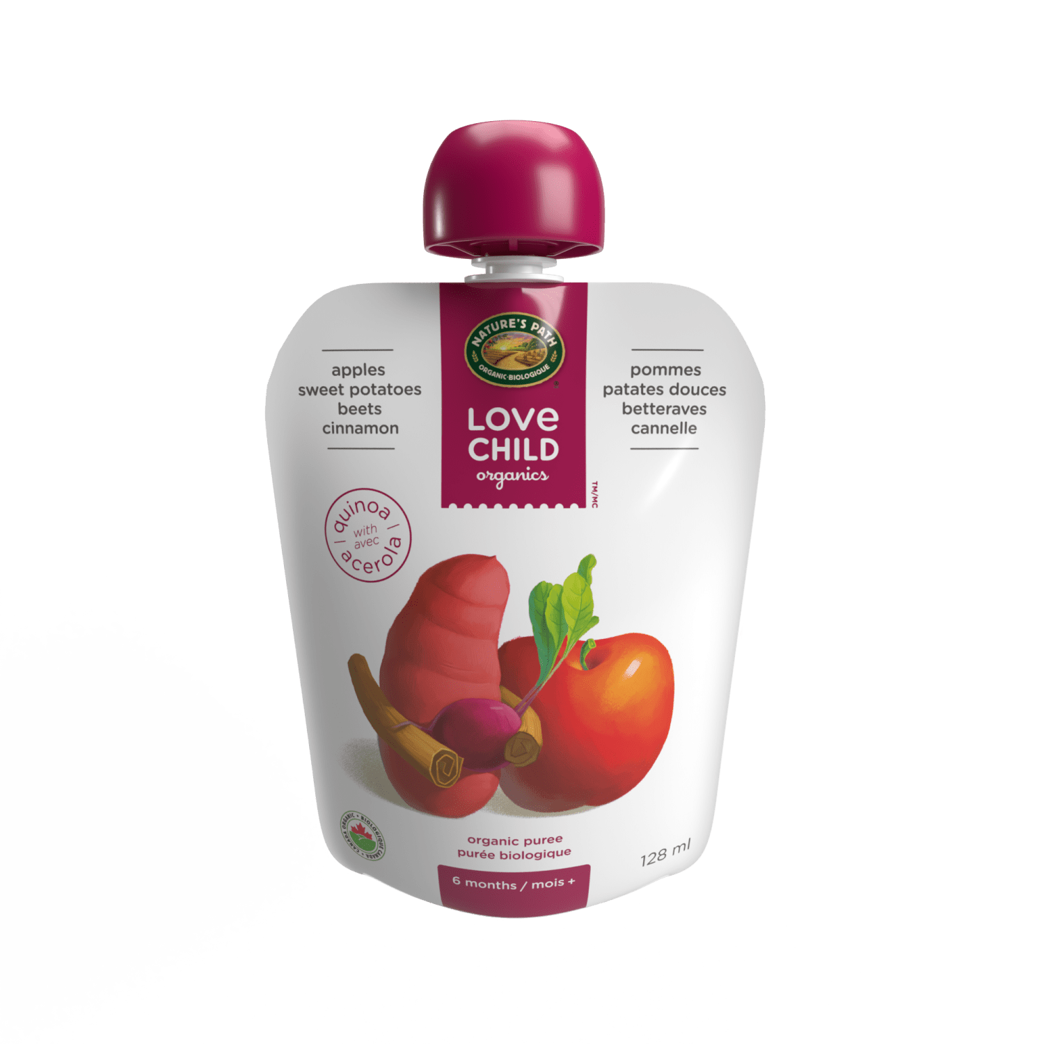 Pommes superblends, patates douces, betteraves + purée de cannelle, sachet de 128 ml