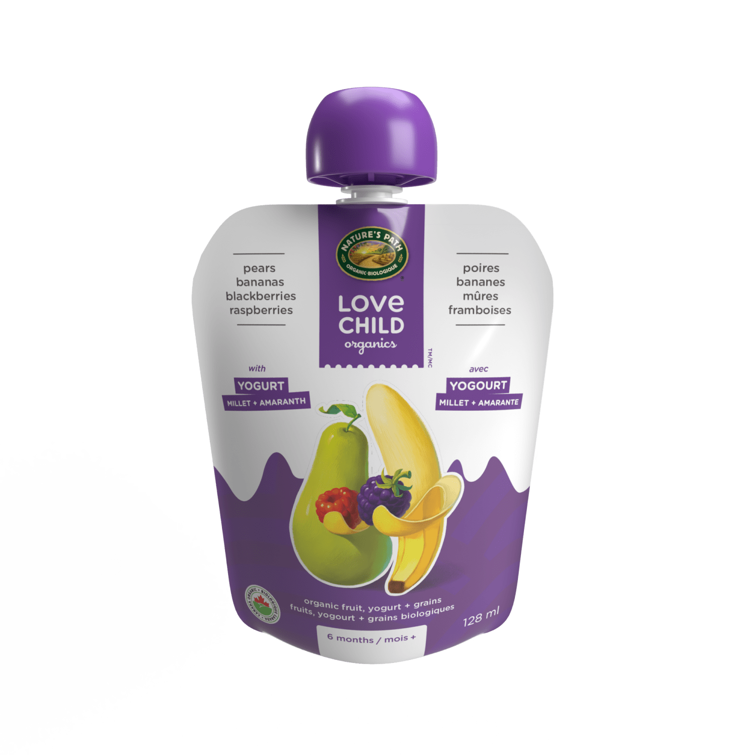 Power Yo'rridge Pears, Bananas, Blackberries + Raspberries Puree, 128 ml Pouch