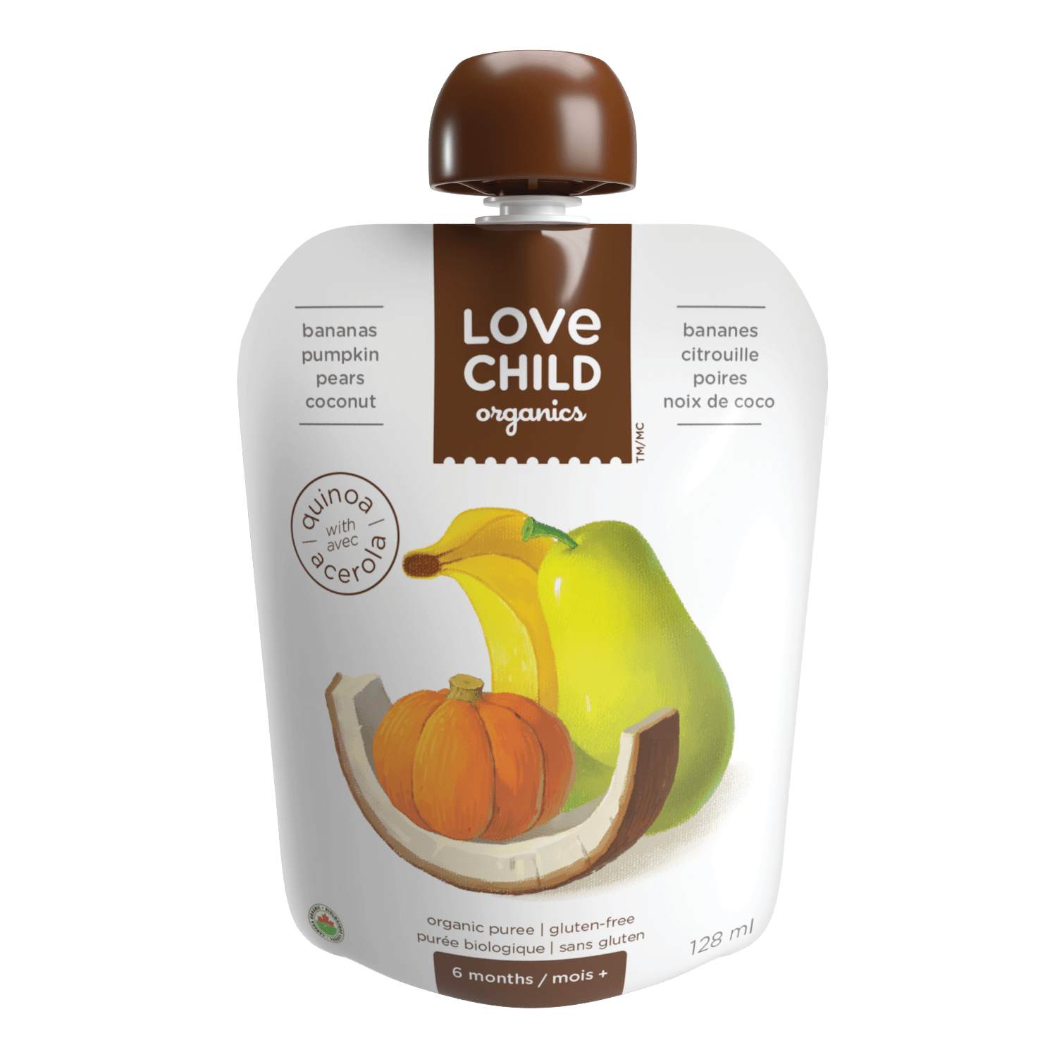 Superblends Bananas, citrouille, poires + purée de noix de coco, pochette de 128 ml