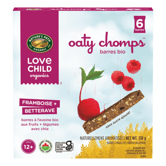Oaty Chomps Raspberry + Beet Snack Bar, 138 g Boîte