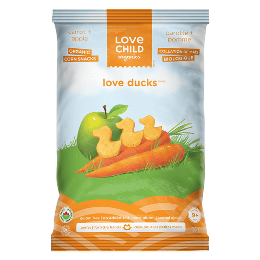 Love Ducks Carrot + Apple Corn Snacks, 30 g Bag
