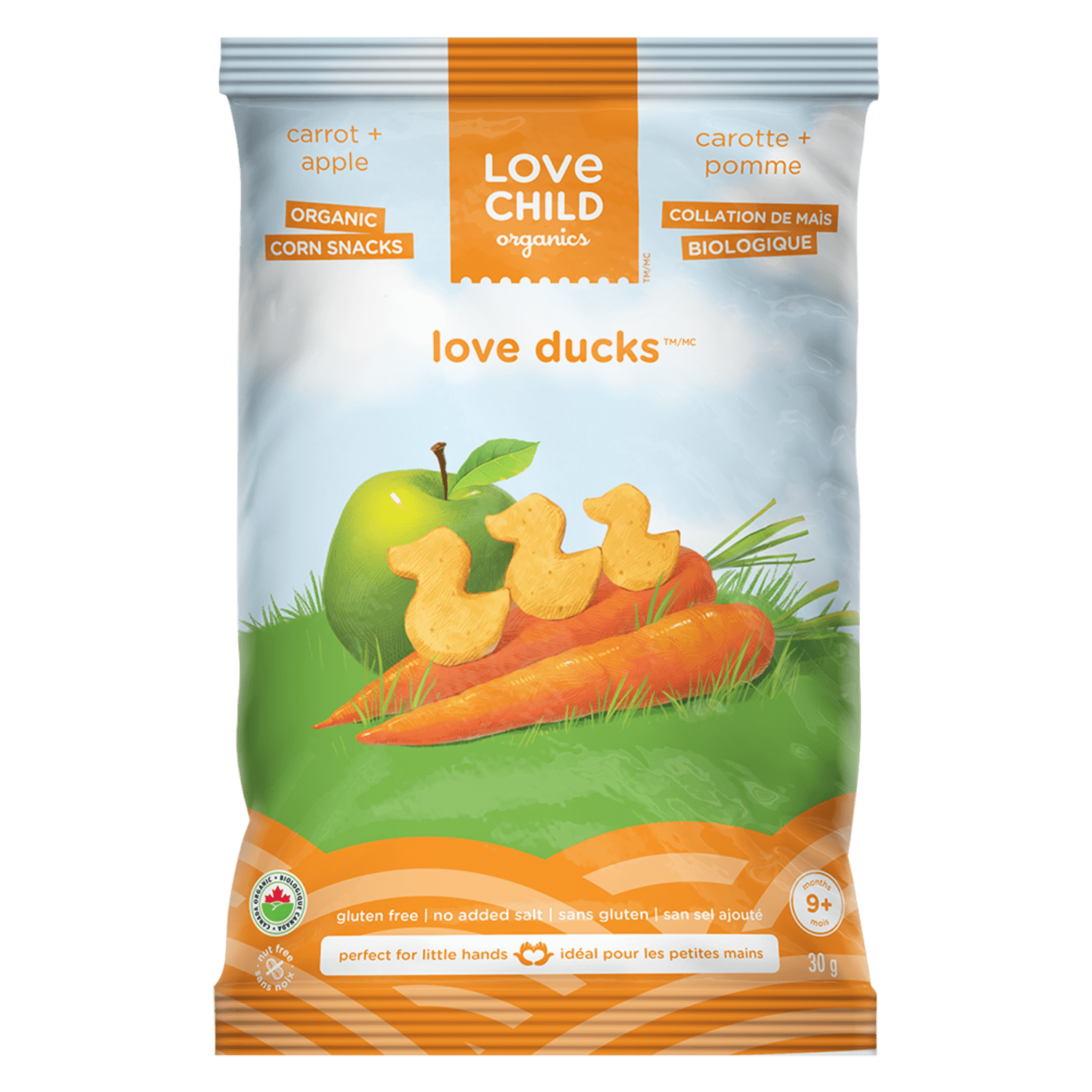 Love Ducks Carrot + Apple Corn Snacks