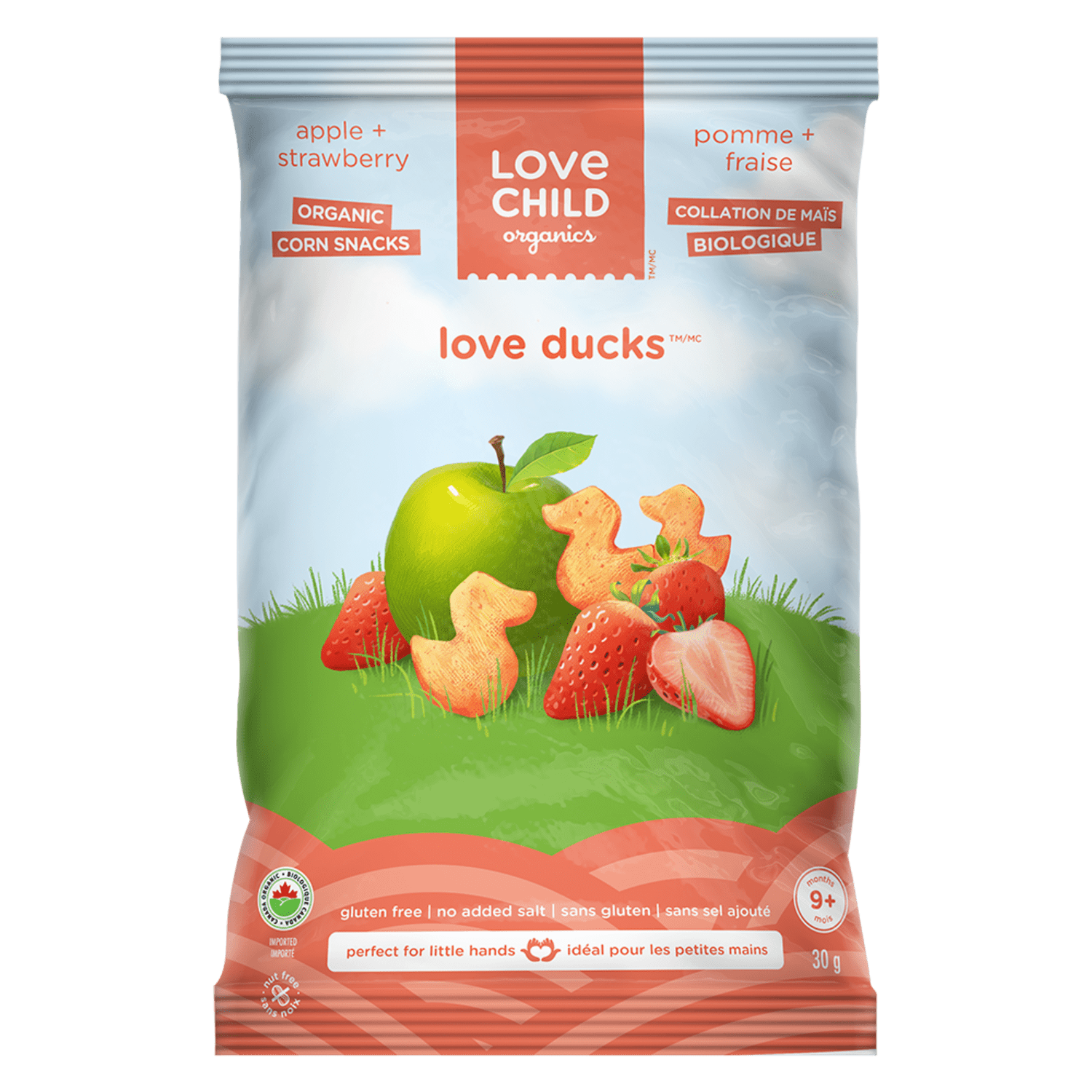 Love Ducks Apple + Strawberry Corn Snacks