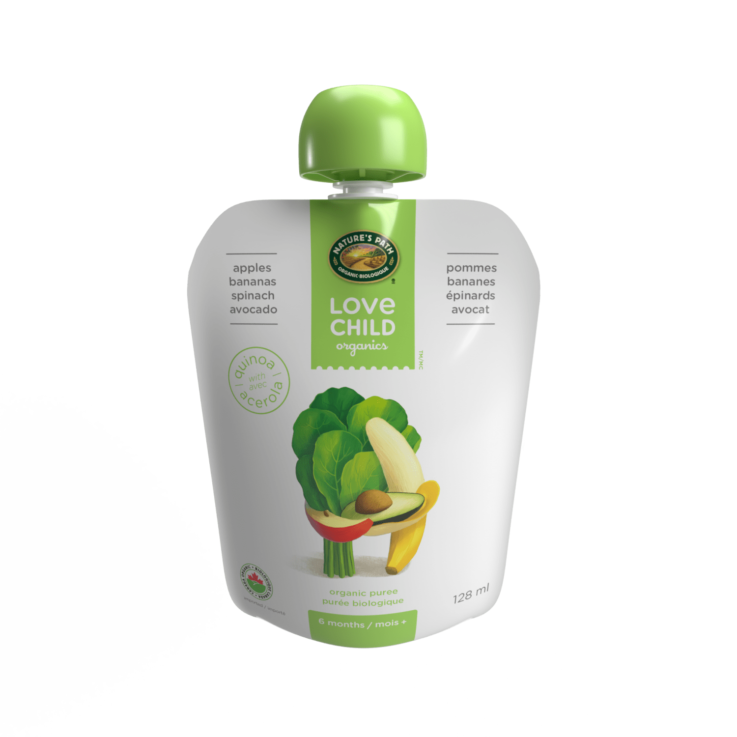 Superblends Apples, Bananas, Spinach + Avocado Puree, 128 ml Pouch