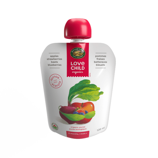 Superblends Apples, Strawberries, Beets + Blueberries Puree, 128 ml Pouch