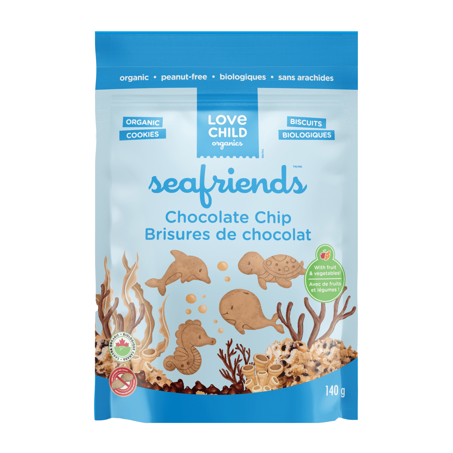 Biscuits aux pépites de chocolat d'amis de mer, 100 g de pochette