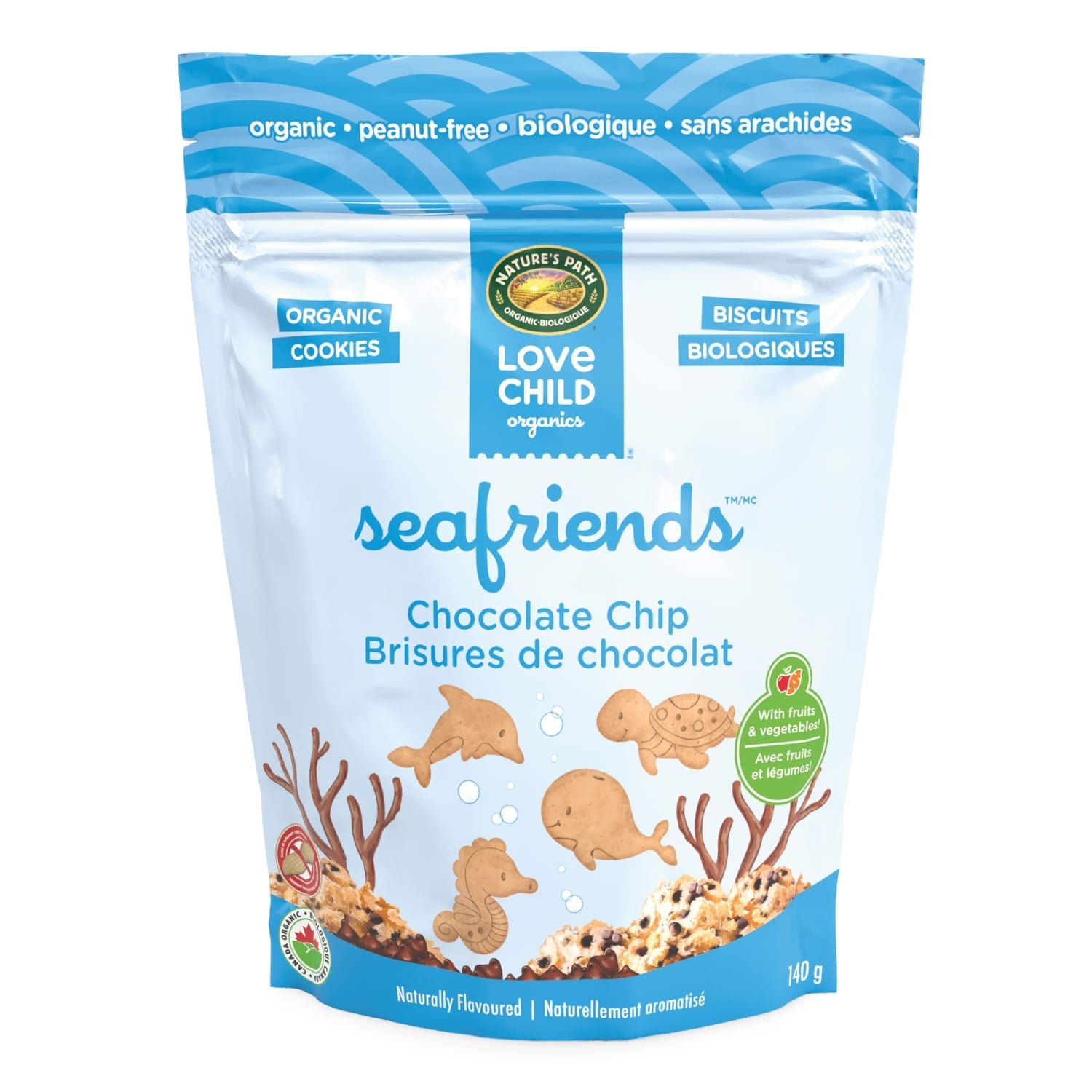 Love Child Organics Sea Friends Chocolate Chip Cookies 140g Pouch