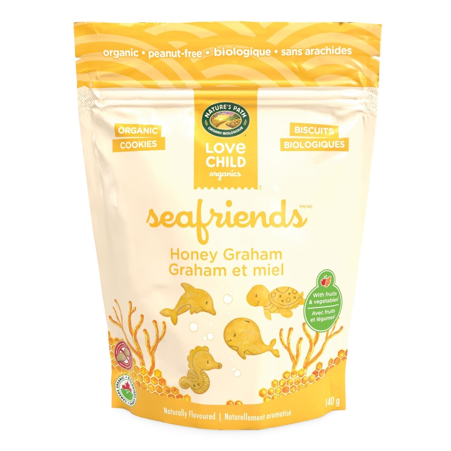 Love Child Organics Sea Friends Honey Graham Cookies 140g Pouch