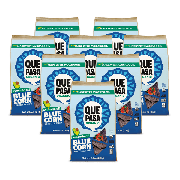 Que Pasa Organic Avocado Oil Blue Corn Tortilla Chips