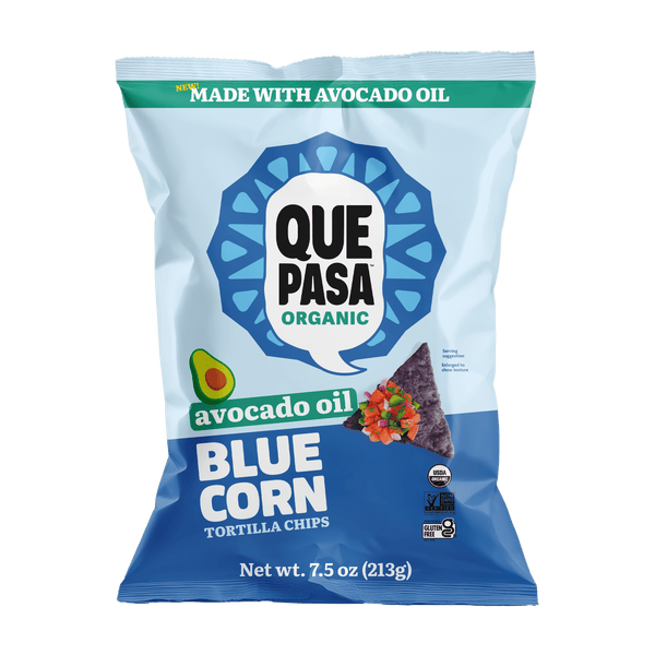 Que Pasa Organic Avocado Oil Blue Corn Tortilla Chips