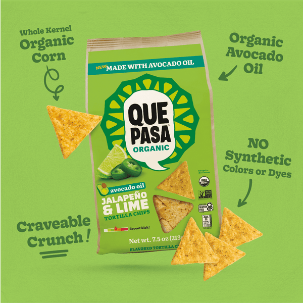 Que Pasa Organic Avocado Oil Blue Corn Tortilla Chips