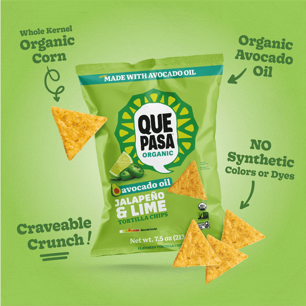 Que Pasa Organic Avocado Oil Jalapeno & Lime Tortilla Chips