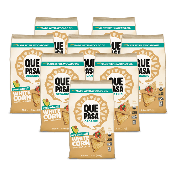 Que Pasa Organic Avocado Oil White Corn Tortilla Chips