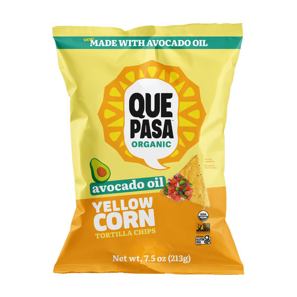 Que Pasa Organic Avocado Oil Yellow Corn Tortilla Chips