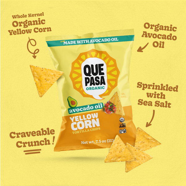 Que Pasa Organic Avocado Oil Yellow Corn Tortilla Chips