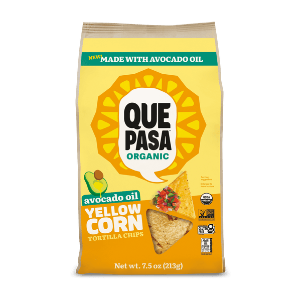 Que Pasa Organic Avocado Oil Yellow Corn Tortilla Chips