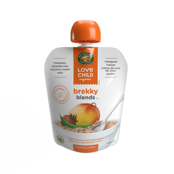 Love Child Organics Brekky Blends Mangoes, Strawberries + Ginger Puree