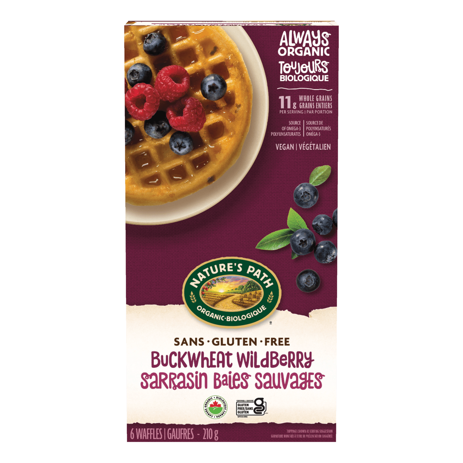 Buckwheat Wildberry Frozen Waffles_058449590576