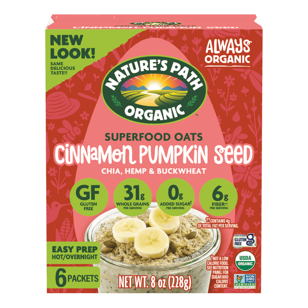 Nature's Path Organic Cinnamon Pumpkin Seed Superfood Gluten Free Instant Oatmeal