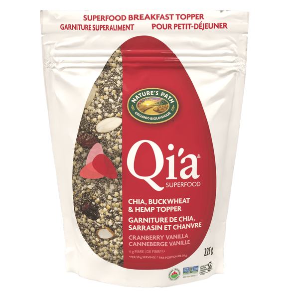 Cranberge Vanilla Chia, Sarrasin et chanvre Superfood Breakfast Topper Cereal, 225 G Pouchette