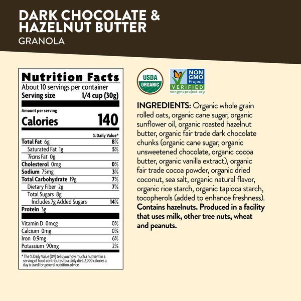 Love Crunch Organic Dark Chocolate & Hazelnut Butter Granola