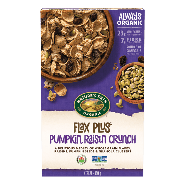 Flax Plus Pumpkin Raisin Crunch Cereal, 350 g Boîte