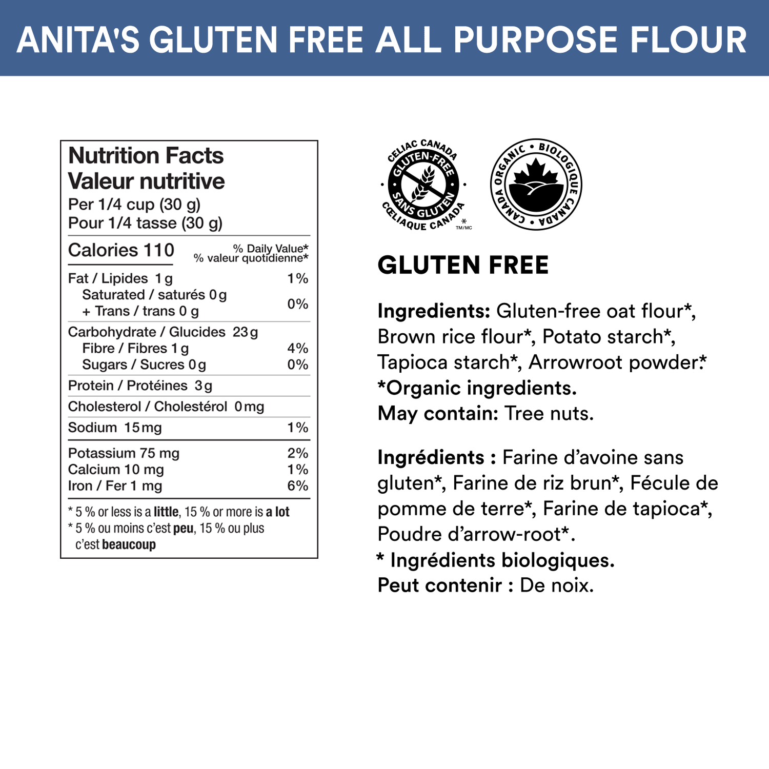 Nutrition Facts Arthur Gluten Free Flour King Arthur™ Flour White