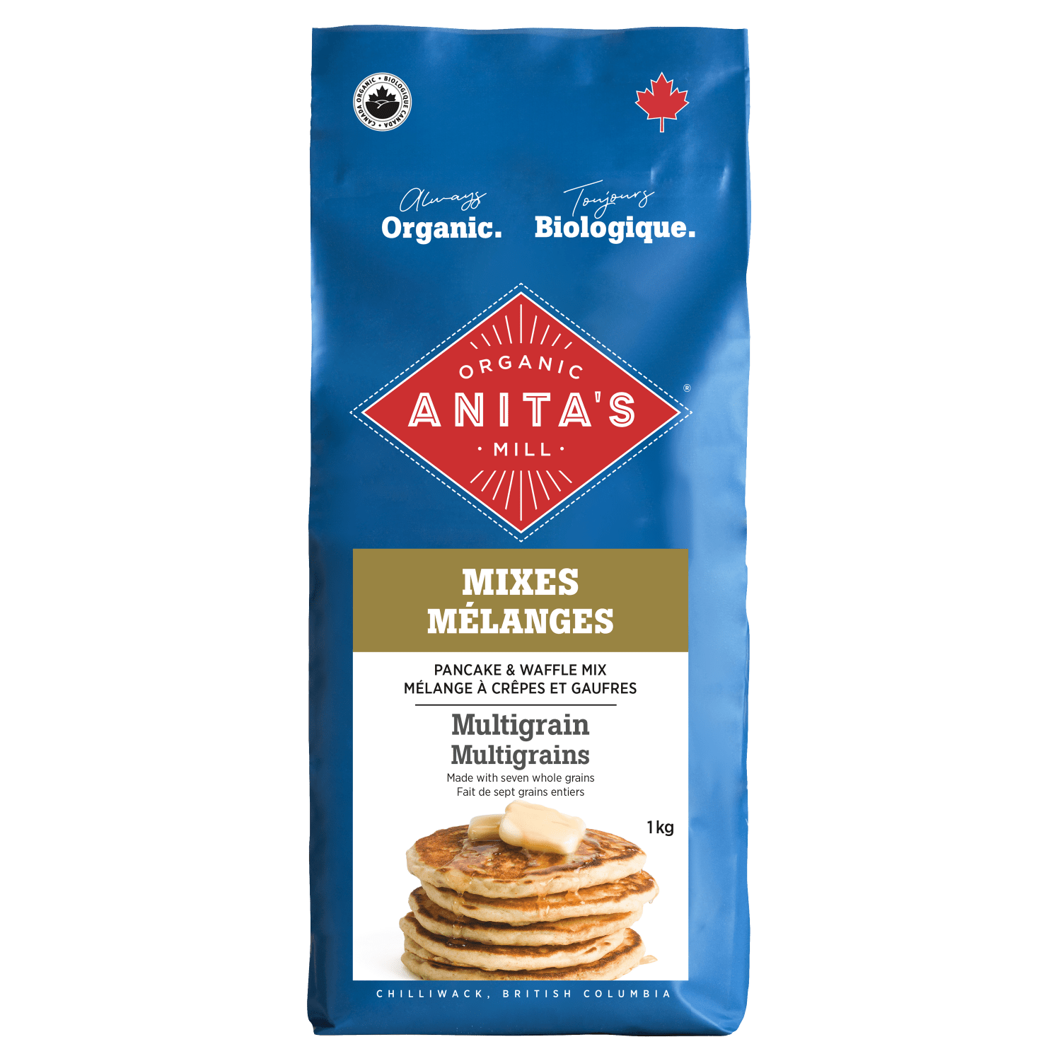 Multigrain Pancake & Waffle Mix, 1 kg Sac