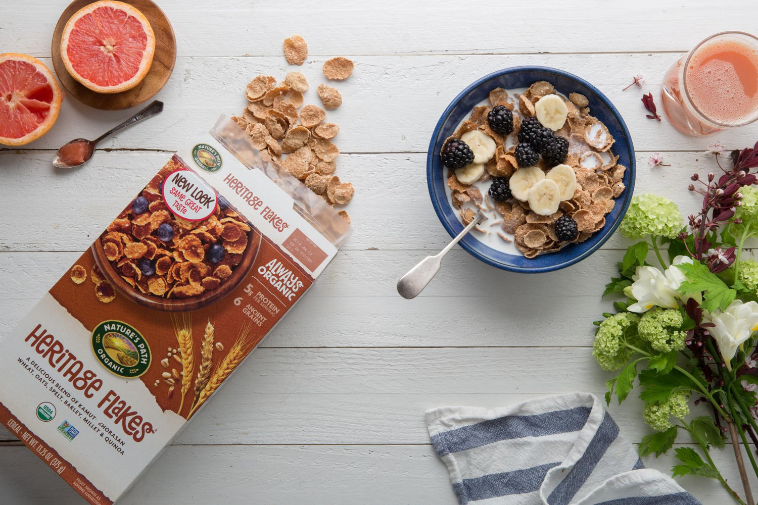 SAVE $1.00 ON HERTIAGE FLAKES ORGANIC CEREAL